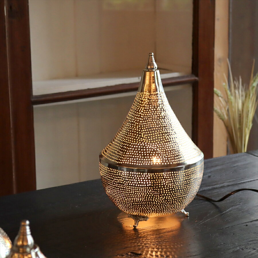 【10%OFFクーポン対象】モロッコランプ テーブルランプ Moroccan Lamps タジン形 ドット エジプト製 [3]