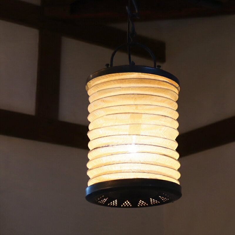 遊牧民の折りたたみランタン/提灯ちょうちん/ペンダントランプ/　直径19cm/クリーム