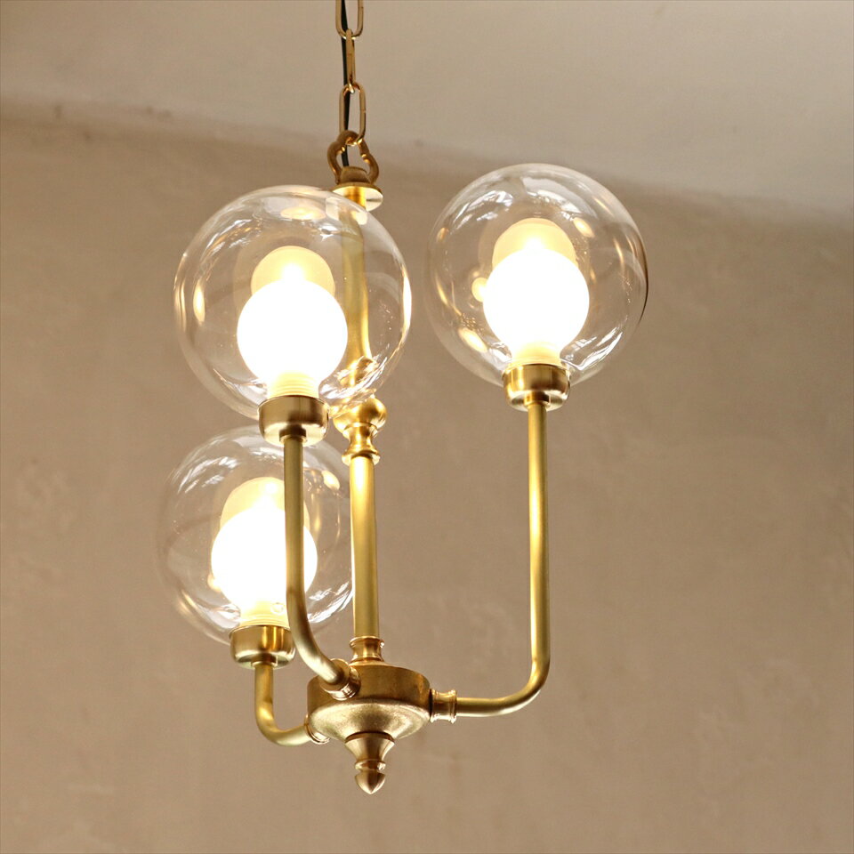 レトロ　ガラスペンダントランプ 3灯シャンデリア 二重のガラス球 Balon バロンフロスト G9/LED電球付属