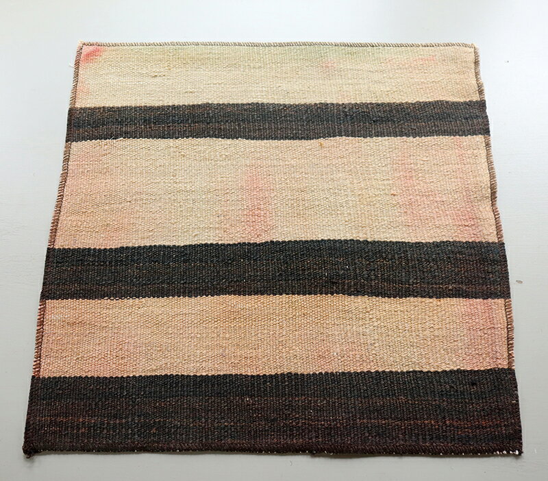 土耳其地毯 - オールドキリムのフラッグメント 42×42cm 色うつりあり OUTLET・難あり