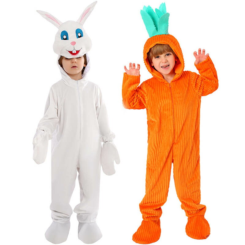 ハロウィン キッズ 子供 衣装 兎 うさぎ コスプレ 子供用 仮装 ウサギ匹 にんじん コスプレ衣装 着ぐる..