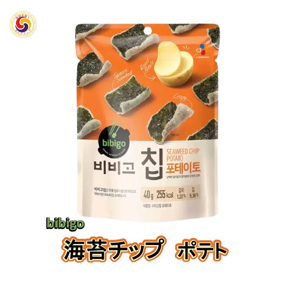 【bibigo 海苔チップ（ポテト）40g】 韓国のり ビビゴ 韓国 韓国食品 韓国食材 食品 韓国料理 韓国産 海苔 のり ノリ チップ スナック キム キム ノリ チップ スナック ポテト ポテト ポテトチップ じゃがいも 味付けのりのサムネイル