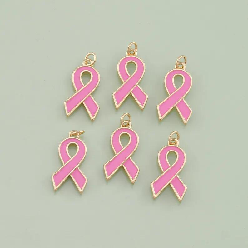 乐天商城 - 30個ピンクのリボンチャーム 乳がん啓発募金活動、ジュエリー作り、ギフトに