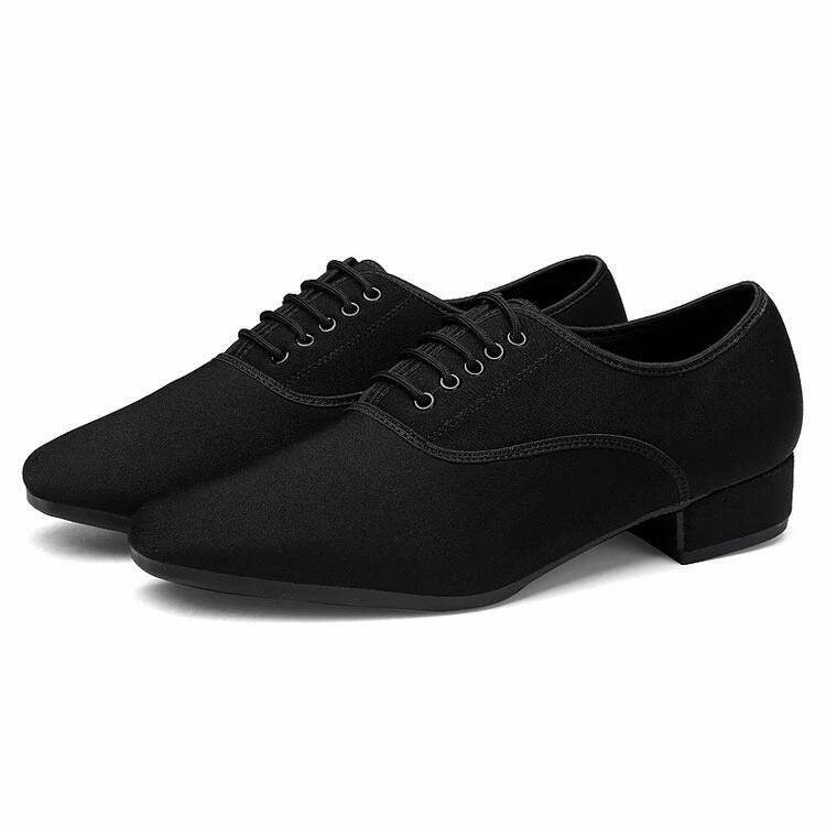 シューズ ブラック 男性 室内用 ダンス用品 室外用 黒 2.5cmヒール ラテンダンスシ...