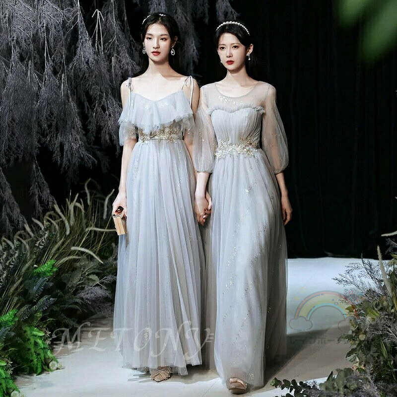 ロングドレス ブライズメイド ドレス タキシード フォーマルドレス パーティードレス Aライン フレア 結婚式 ワンピース マキシ丈 ロング丈 ミディアム丈 ひざ下丈 膝下 記念日 ダンス衣装 ウェディングドレス お呼ばれ 花嫁 二次会 演奏会 チュールスカート