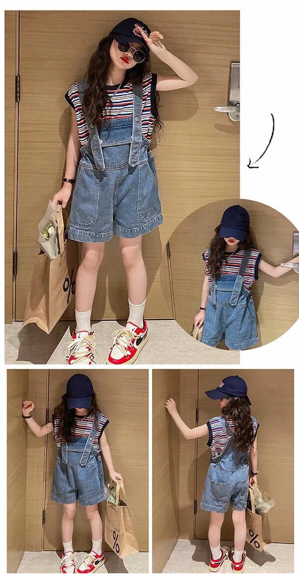 男の子 キッズ デニムパンツ 女の子 ワイドパンツ ショートパンツ デニム 半ズ キ...