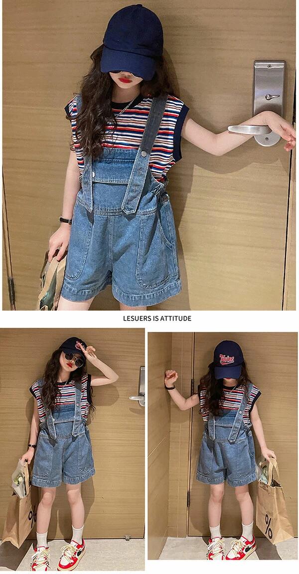 男の子 キッズ デニムパンツ 女の子 ワイドパンツ ショートパンツ デニム 半ズ キ...
