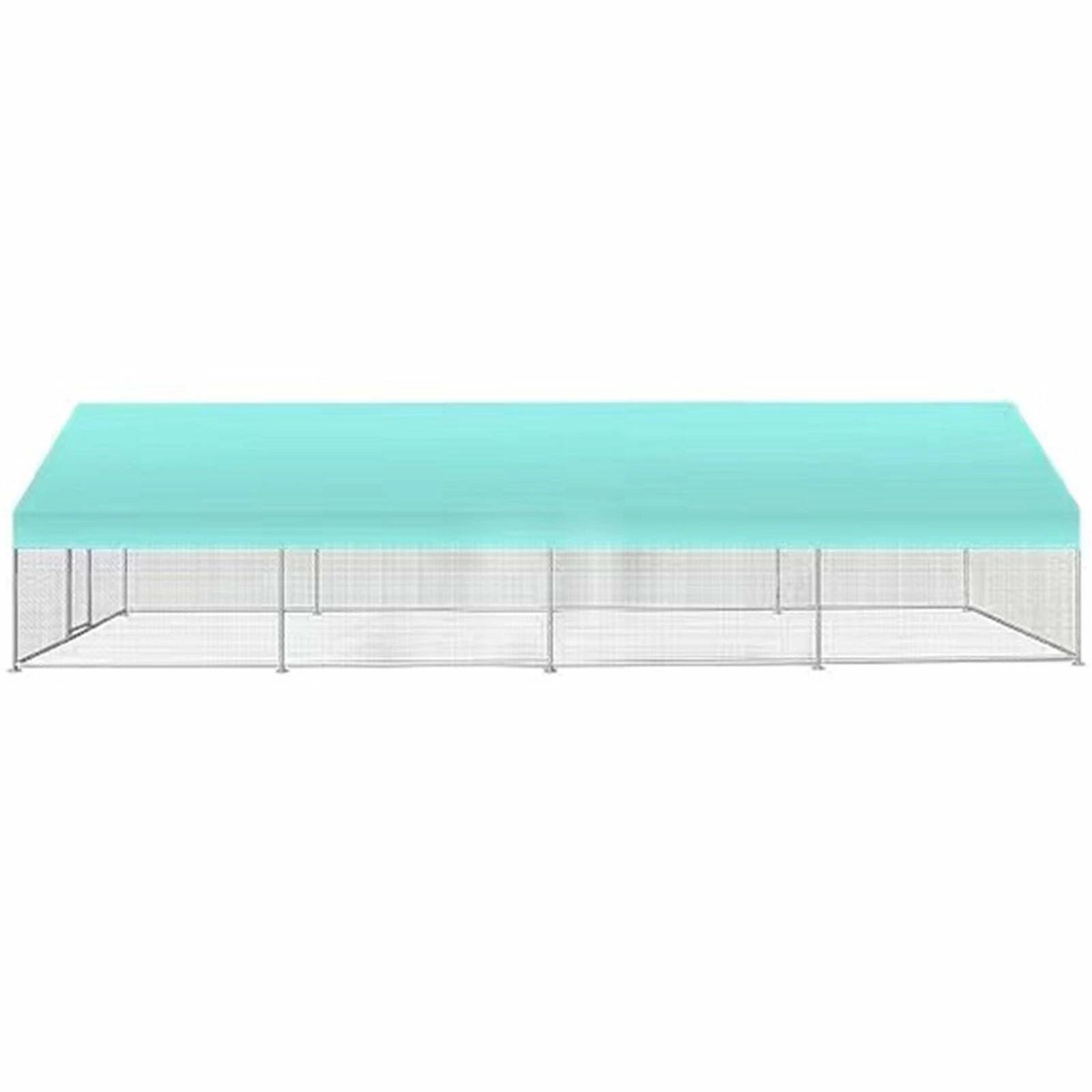 大型金属製鶏小屋、雨よけとドアロック付きの鶏小屋、ウサギやアヒルの小動物用の屋外鶏小屋(800*300*200CM)