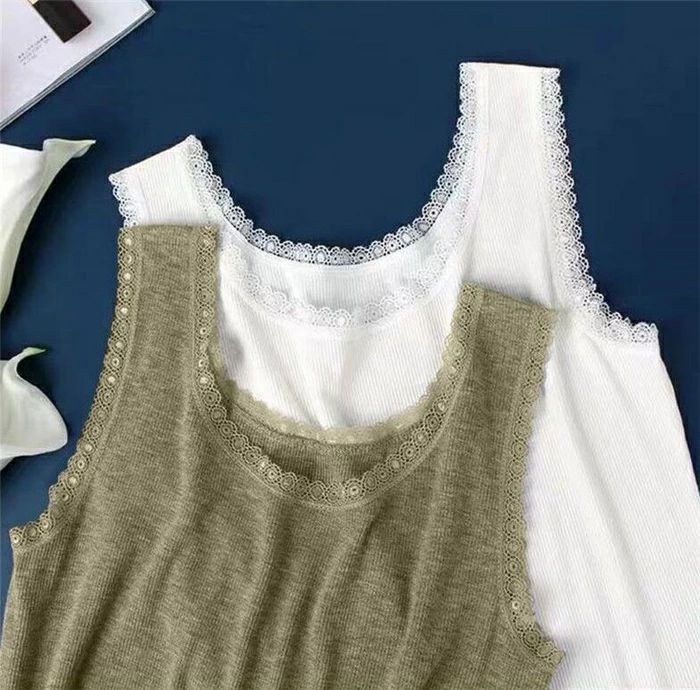 オシャレ レディース フライス ブラウス コットン ベーシックインナー シャツ キャミソール 肌着(4.0)