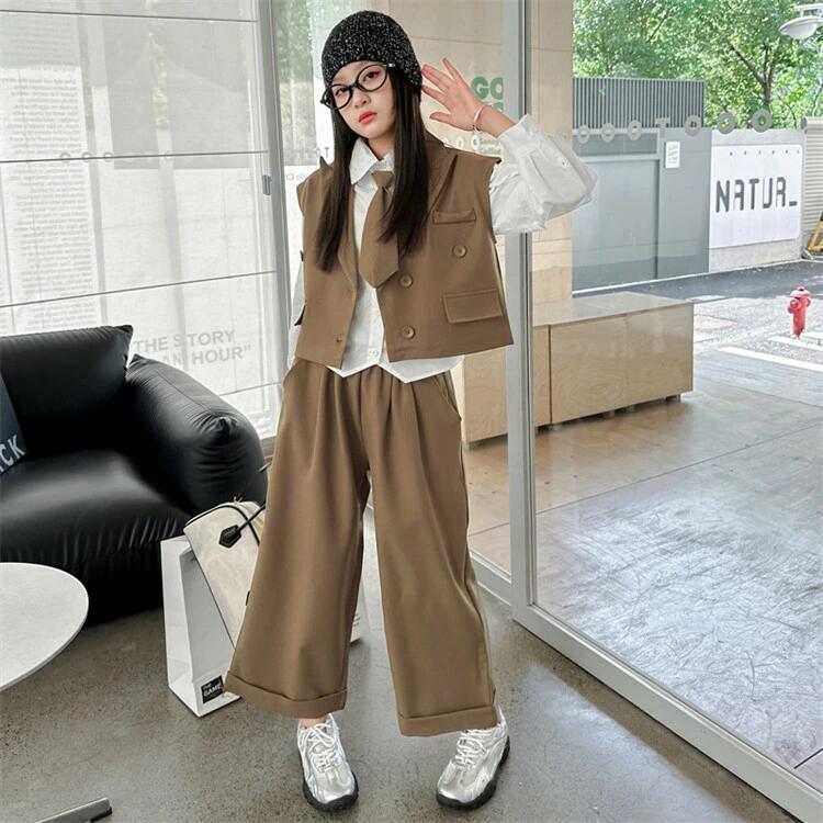卒業式 スーツ ネク 女の子 卒服 160 小学校女子 制服 入学式 ベスト パンツスーツ パンツ フォーマル セットアップ 長袖シャツ