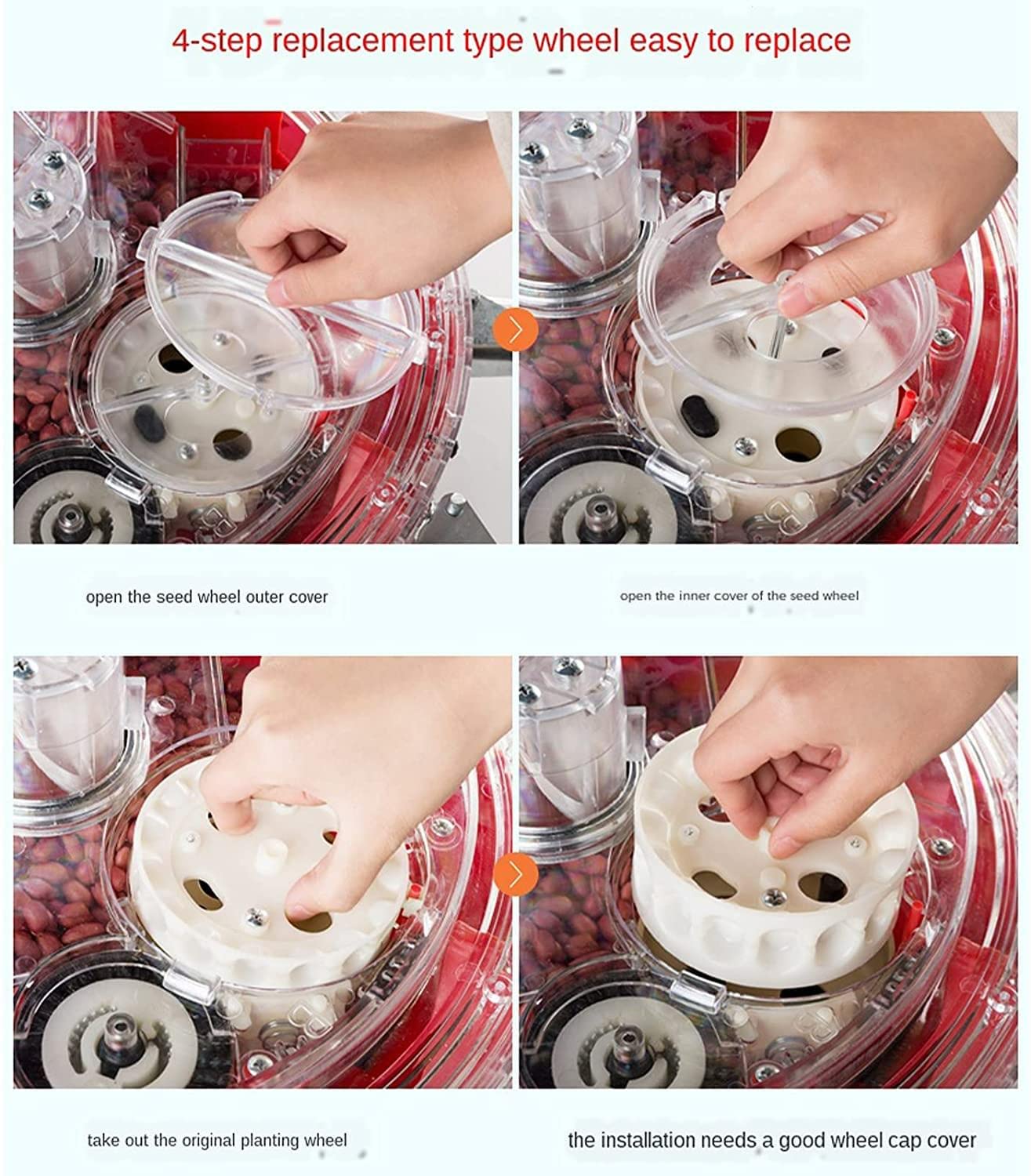 手動プッシュ 大豆ピーナッツ トウモロコシの種まき機 ローラー ポイント カルーセ...