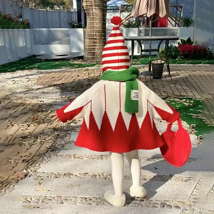 セーター 女の子 クリスマスニットセーター 2点セット セーター スカーフ かわいい...