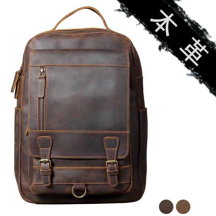 Rucksacks, Day Packs - ビジネスリュック バックパック 大容量 ビジネスバッグ 本革リュック a4 レザー 出張 オリ 本革 牛革 ビジネス 大きめ おしゃれ