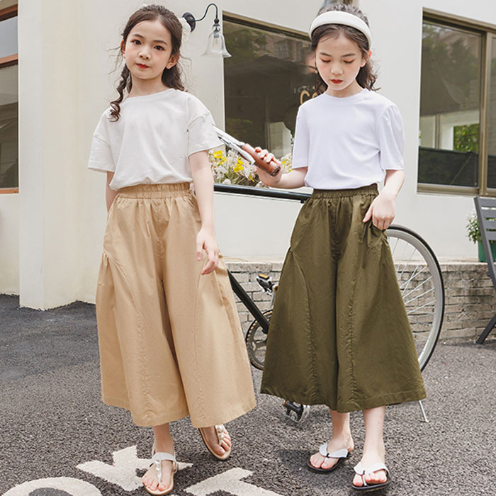 乐天商城 - ゆったり イージーパンツ 女の子 子供服 韓国子供服 ワイドパンツ ダンスパンツ ロングパンツ ズボン ガールズ ボトムス 女の子