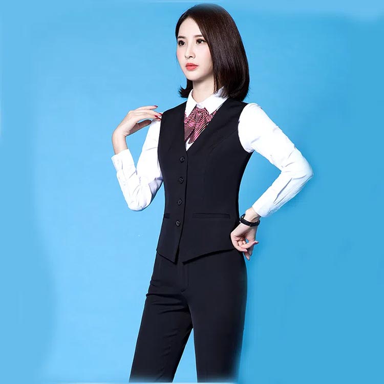 レディース 事務服ベスト 制服 4つボタン 洗える 単品 制服 おしゃれ フォーマル 仕事用 ベストスーツ フォーマル ビジネス 面接 kimiai-10045787 キミアイ商事 サンプル画像2