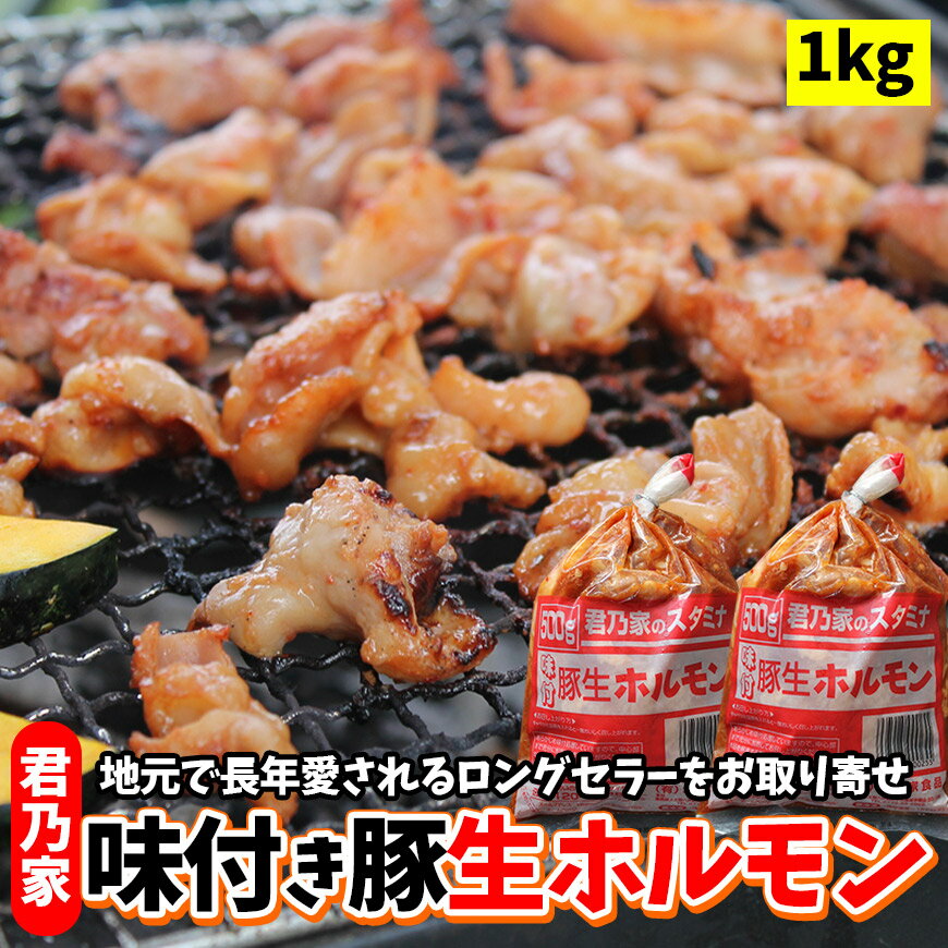 ホルモン1kg(500g×2個) 焼き肉 豚 ホルモン もつ鍋 取り寄せ 小腸 タレ もつ 焼肉用 冷凍 BBQ キャンプ バーベキュー…