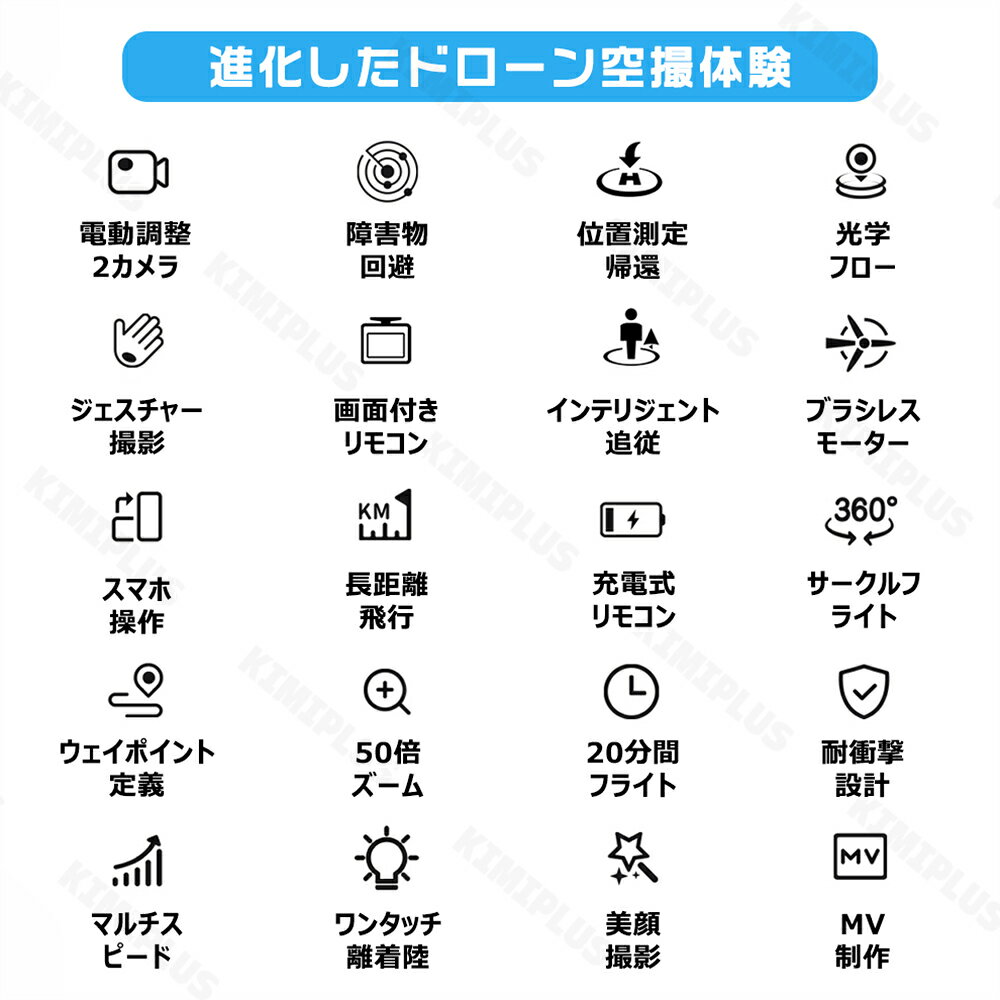 KIMIPLUSのドローン カメラ付き 子供向け ラジコン 航空機 小型 初心者 知育玩具 ジェスチャー 空撮 高度維持 HD8K 写真 録画 高画質 おもちゃ 男の子 誕生日 クリスマス プレゼント 室内 屋外 ギフト 練習用 USB充電式 スマホ連動 wifi対応 ラジコンヘリ 初心者向け 折りたたみ式｜アングル3