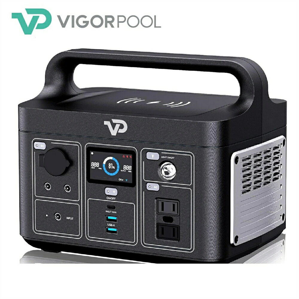 VIGORPOOL VP LAKE 300 JP ポータブル電源 小型 110V 320Wh 蓄電池 リン酸鉄 長寿命 バッテリー コンパクト 最短 2.5時間フル充電 急速充電 AC USB USB-C DC 多種多様なデバイスに対応 合計9つの出力 MPPT制御方式採用 アウトドア キャンプ 防災 災害 震災 車中泊 停電