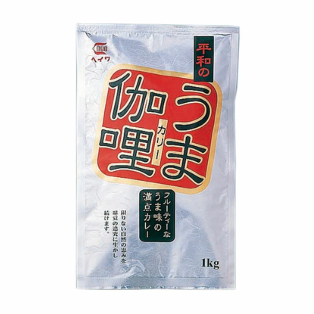 商品情報原材料食用油脂(牛脂、豚脂)、小麦粉、砂糖、カレー粉、野菜パウダー、粉乳、チャツネ、ハチミツ、胡麻ペースト、チーズ、チキンブイヨンパウダー、ポークパウダー、香辛料、りんごペースト、ココアパウダー、着色料(カラメル、パプリカ)、調味料(アミノ酸等)、乳化剤、酸味料(原材料の一部に大豆を含む) 賞味期限別途商品ラベルに記載保存方法直射日光を避け、常温で保存してください。販売者株式会社明成 キミサラフーズ〒2991174 千葉県君津市法木作1-15-2ヘイワ　うま伽哩　フレーク　1kg　カレー　業務用　食品　調味料　送料無料 業務用　業務用食品　調味料　大容量 本品は20数種類のスパイスをブレンドし、独自製法で挽きたてた「カレー粉」じっくり煮込んだ香味野菜(玉葱、にんにく、トマト、セロリなど)、チキンブイヨンに100%国産りんごとチャツネ、ハチミツ、胡麻ペースト、さらにチーズを加えることによりコクのある、香り高いカレールウです。またフレーク状にすることにより溶けやすいカレールウに仕上げました。 8