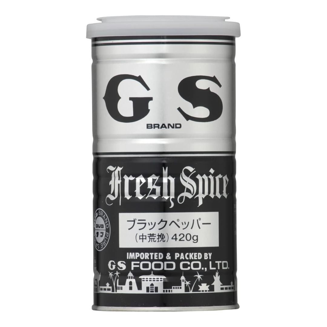 GS ジーエスフード ブラックペッパー 中荒挽 420g 荒挽き 粗挽き 香辛料 胡椒 こしょう 業務用 食品 調味料 送料無料