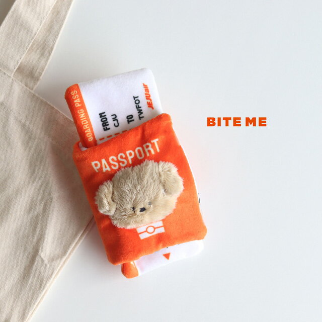 BITE ME バイトミー パスポート&チケットのおもちゃ(正規品 おもちゃ 犬 犬用おもちゃ 犬用 玩具 かわいい ノーズワーク いぬ イヌ 音が鳴る ペット用品 パスポート チケット おしゃれ 小型犬)