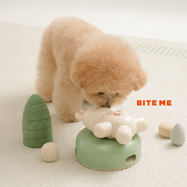 BITE ME バイトミー ブレイニングトイ スピンアンドスナック バニー(犬 おもちゃ ノーズワークトイ 知育トイ 知育おもちゃ 知育玩具 おやつ隠し 遊ぶ 考える 玩具 知育 ノーズワーク うさぎ ウサギ お留守番 犬のオモチャ 正規品 小型犬)