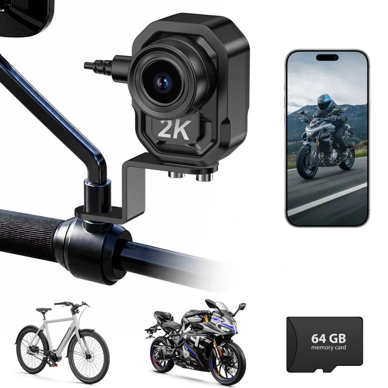 2K バイク用 ドライブレコーダー 小型 IP67全体防水 スマホ連携 バイクドラレコ 衝撃感知 ループ録画 オートバイ ドラレコ 超鮮明夜間撮影 高防塵防水機能 WiFiと専用アプリ 二輪車 ドライブレコーダー 接続簡単 煽り運転対策 操作簡単 二輪车専用設計