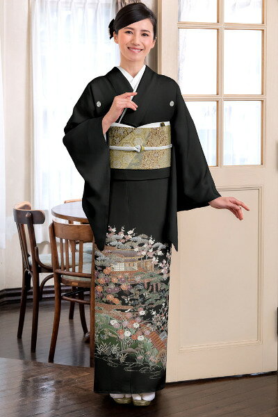 レンタル【★在庫処分SALE最大60％OFF&クーポン配布中★】 留袖 レンタル 結婚式 母親 着物レンタル 正絹 留袖レンタル フルセット 和服 黒留袖 4泊5日 着物 20点フルセット 貸衣装 とめそで おすすめ 足袋プレゼント 女性和服 往復送料無料 黒留袖