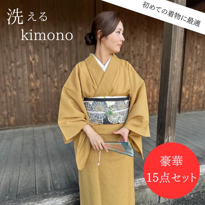 福袋 【★10月31日限定ハロウィーンクーポン発行中★】2023 レディース 着物 送料無料 洗える 着物 袷 細帯 長襦袢 バック 草履 和装小物 着付け小物...