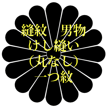 Rakuten - 着物　縫紋　男物　けし縫い（丸なし）　一つ紋
