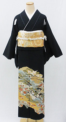【レンタル 送料無料】 正絹黒留袖フルセット 「京景色 黒留袖」 〜ご親族の結婚式に〜