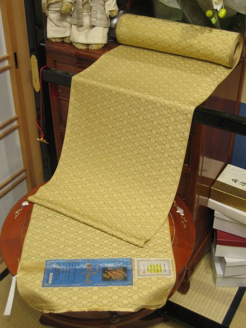 色無地着尺　黄金糸　小葵　金茶（八掛地付き）【smtb-k】【ky】