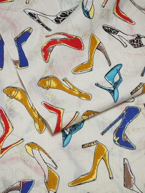 帯の誉田屋謹製　綿麻浴衣地　ハイヒール　ベージュ地【こんだや】【誉田屋源兵衛】【ゆかた】【夏祭り】【送料無料】【smtb-k】【ky】のサムネイル