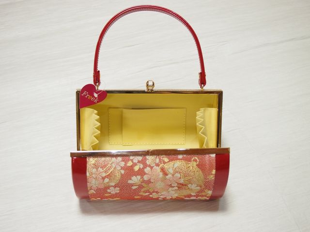 Freek(フリーク)　正絹錦帯地使用　振袖用草履バッグセット　桜　サーモンピンクに茜色　【さくら】【式典用】【送料無料】【smtb-k】【ky】 3