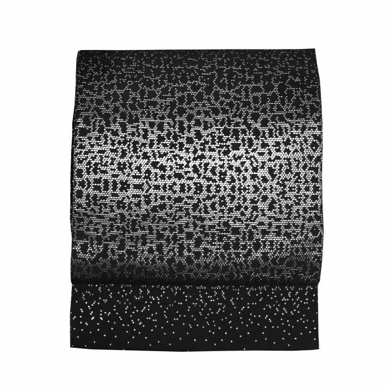 正絹八寸名古屋帯「Crack　クラック」銀色　お仕立てあがり　プレタ　パーティーにも！