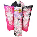 【 中古 】 特選 振袖 襦袢 袋帯 5点 セット 着物 リサイクル 正絹 花模様 薔薇 銀通し 身丈170.5cm 裄72cm L トール A1026-1 [...
