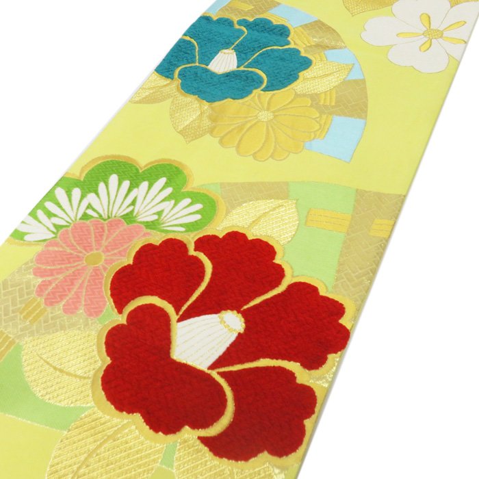 乐天商城 - ＼ FINAL PRICE ／ 【 中古 】 振袖用 袋帯 花模様 ビロード リサイクル 着物 成人式 結婚式 結納 パーティー A750-2 [ 正絹 アウトレット レンタルアップ 振袖 袋帯 中古 販売 セール バーゲン 送料無料 きもの北條]