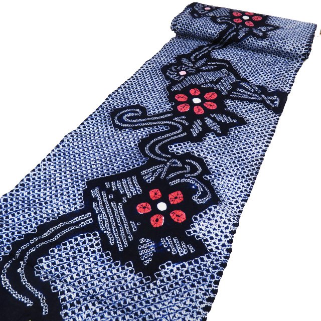 夏物 反物 浴衣 着物 未仕立て 新古品 木綿 カジュアル 絞り 花模様 濃紺色 多色 A1043-2 [ ゆかた 洗える コスプレ 木綿 花火 祭り 夕涼み ...
