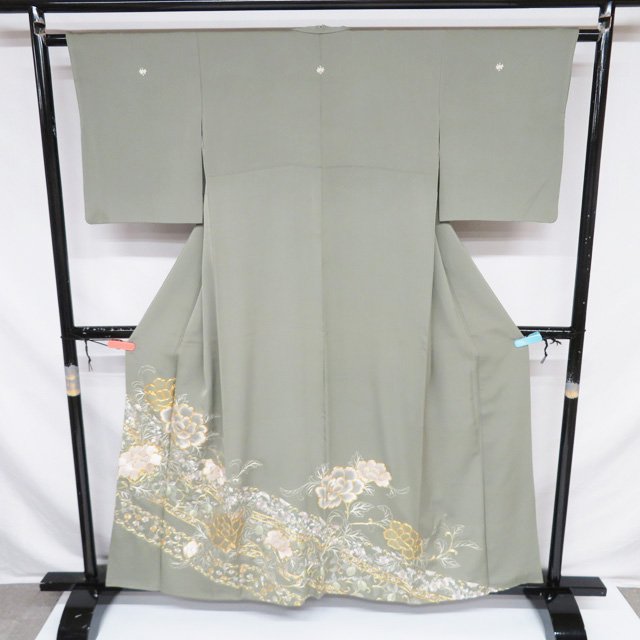 Rakuten - 【 中古 】 色留袖 リサイクル着物 正絹 袷 フォーマル 紋付 三つ紋 金駒刺繍 蘇州刺繍 花の図 身丈159cm 裄62.5cm M A1254-2 [和服 結婚式 披露宴 親族衣装 式典 きもの kimono 送料無料 きもの北條]