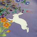 【 中古 】 振袖 着物 リサイクル 正絹 金駒刺繍 花模様 秋草文様 兎 青紫系色 多色 金 身丈160cm 裄68cm M A874-3 [ 和服 振袖 レ...