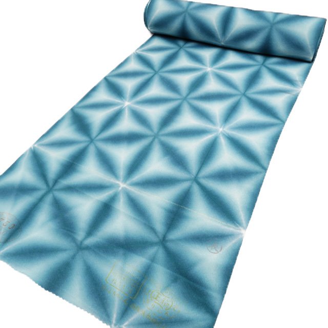 ＼ FINAL PRICE ／ 【 新品 】 特選 反物 着物 未仕立て 小紋 正絹 カジュアル 絞り染め 地模様 青碧色 A899-4 [ 和服 反物 未仕立て 美品 新品 アウトレット 買取 送料無料 きもの北條]