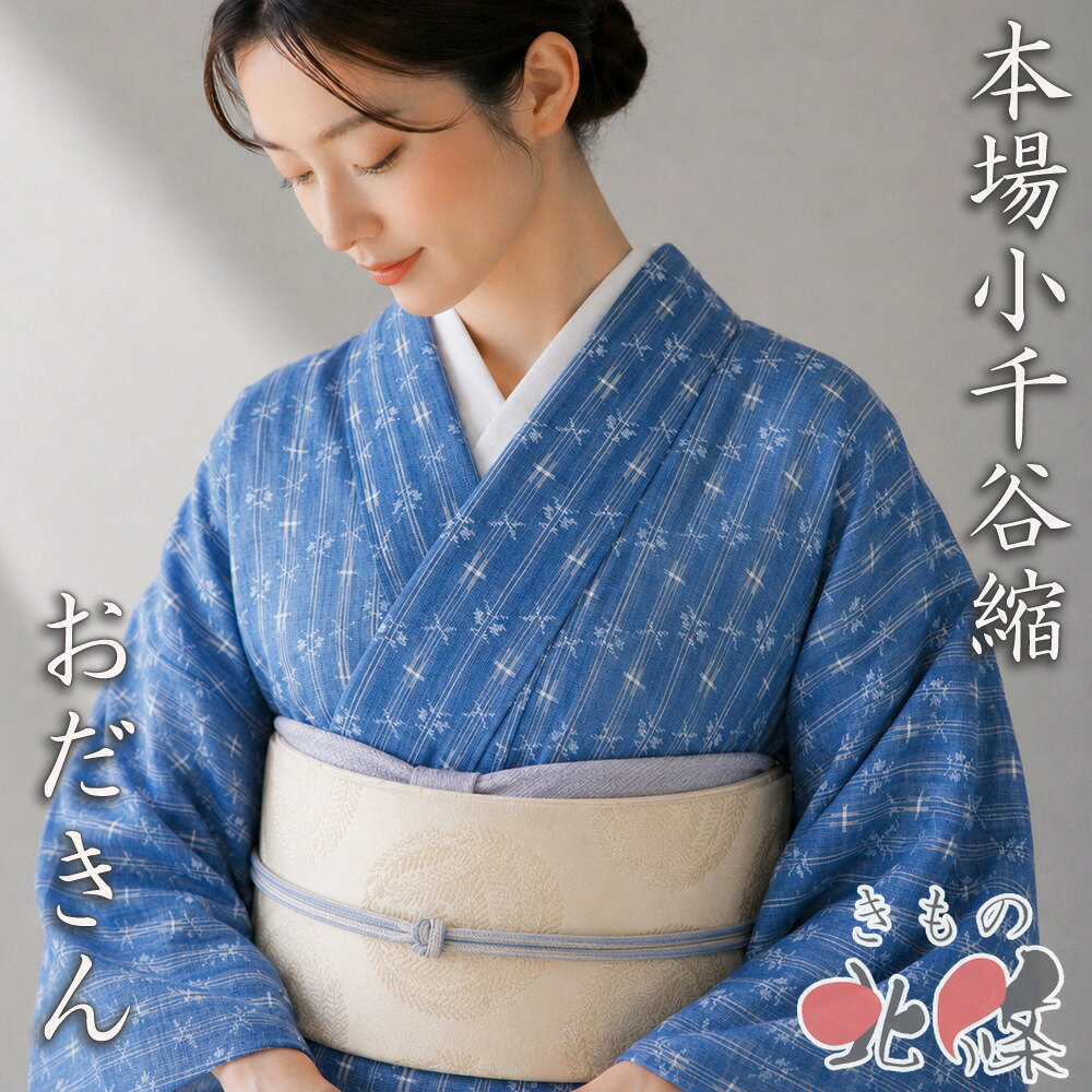 【 未使用 】 特選 夏物 夏着物 着物 麻 カジュアル 本場小千谷縮 おだきん ラベル付き 青系色 身丈165cm 裄68cm L トール A1405-4 [普段着 小千谷 ちぢみ 夏きもの 盛夏 涼感 きもの 和服 kimono 送料無料 きもの北條]
