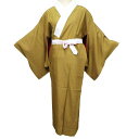 【 中古 】 襦袢 長襦袢 正絹 縦縞模様 ストライプ 黄土色 身丈126.5cm 裄62cm A1120-5 [和服 長襦袢 リサイクル着物 肌着 kimon...