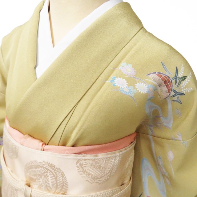 【 中古 】 特選 訪問着 リサイクル着物 正絹 袷 紋付 田村哲彦 柏田屋 風景 流水に花の図 鈍い黄系色 多色 身丈162cm 裄64.5cm M A1345-6 [入学式 卒業式 お宮参り 結婚式 お茶会 お茶席 茶道 利休忌 和服 送料無料 きもの北條] kimono-hojo-10082595 特選リサイクル着物 きもの北條 サンプル画像2
