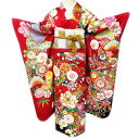 【 中古 】 振袖 着物 リサイクル 正絹 袷 金駒刺繍 花模様 松竹梅 地模様 赤色 多色 金 身丈175cm 裄71cm L トール A964-7 [ 和服...