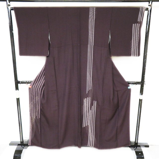 【 中古 】 付け下げ 付下げ 訪問着 リサイクル着物 正絹 袷 フォーマル 絞り染め 焦茶色 多色 身丈160cm 裄64.5cm M A1052-8 [ 和服 入学式 卒業式 お茶会 お宮参り 入卒式 きもの 送料無料 きもの北條]