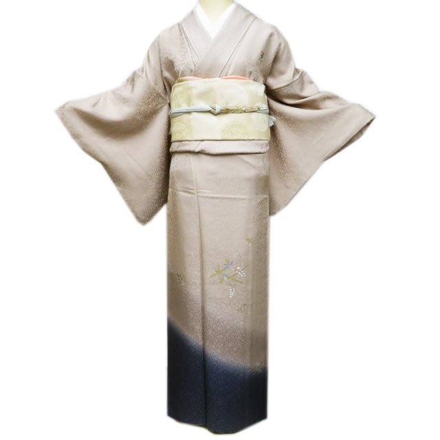 訪問着 着物 中古 正絹 袷 落款 身丈169cm L トール A1059-6 訪問着 着物 中古 正絹 袷 落款 身丈169cm L トール A1059-6