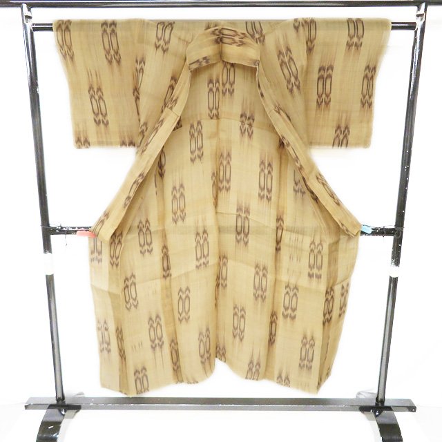 【 中古 】 特選 夏物 リサイクル着物 麻 カジュアル 香染色 身丈145cm 裄60cm S A1164-8 [和服 上布 涼しい 普段着 きもの 盛夏 夏 送料無料 きもの北條]