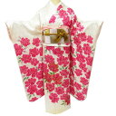 【 中古 】 振袖 リサイクル着物 正絹 花模様 地模様 金駒刺繍 成人式 結婚式 結納 トール 丈169cm 裄68cm Mサイズ A787-9 [ レンタル...