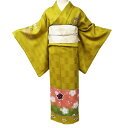 【 中古 】 訪問着 襦袢 2点セット 着物 リサイクル 正絹 作家物 金彩 桜模様 櫨染色 多色 身丈158.5cm 裄66cm M A1030-10 [ 和...